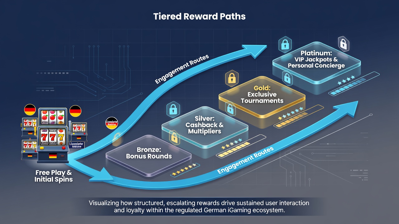 Diagramm zur Veränderung der Spielrouten durch gestufte Treueprogramme in deutschen Online-Casinos